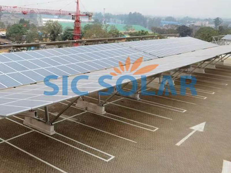 ザンビアの200KWソーラーカーポートマウントブラケット | Sic-solar.com