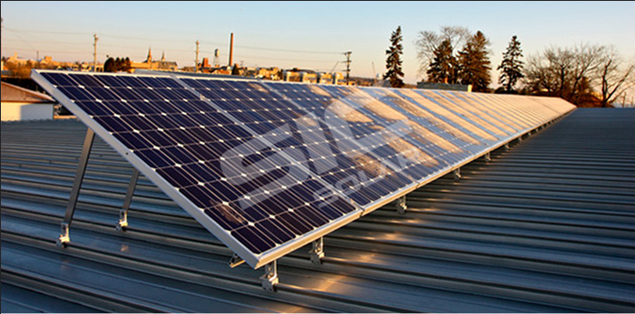 Flat roof solar panel tilt mounts 