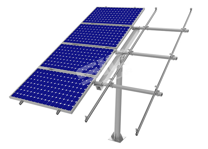 Adjustable ground mounting for solar panel