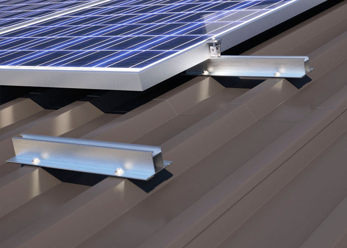 Mini rail solar racking system for metal roof