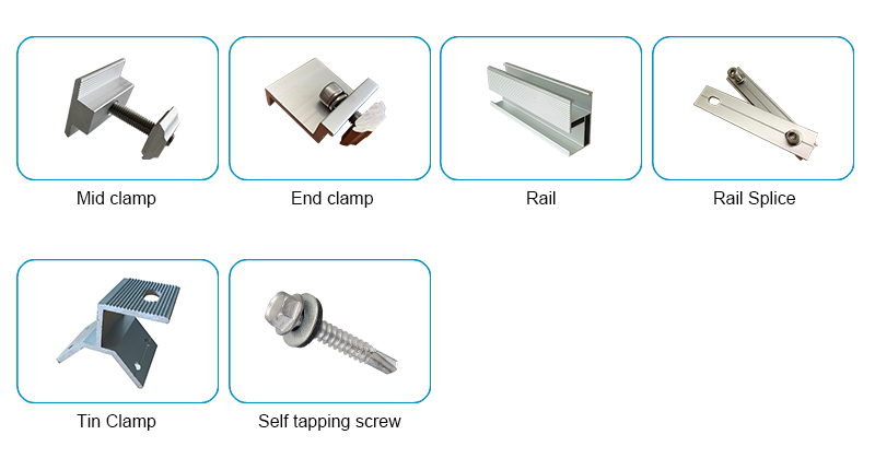 Metal roof clamps for solar panels