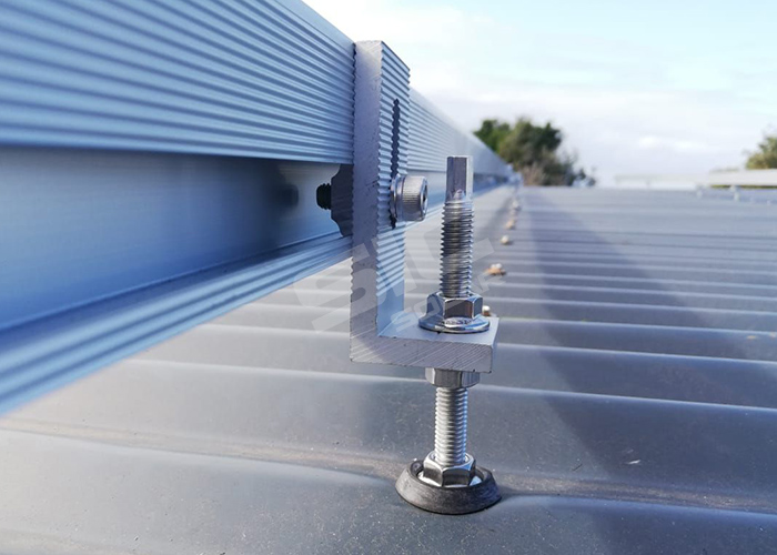 Solar hanger bolt for corrugated steel roof