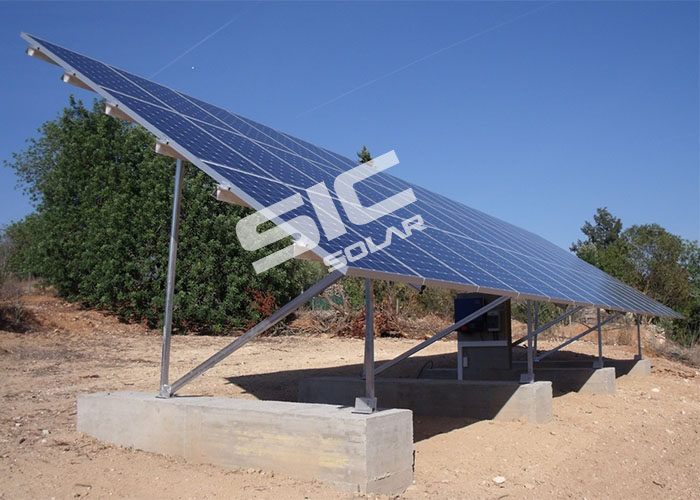 Concrete foundation solar PV project