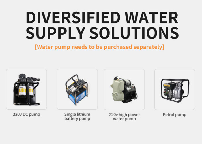Water pump for solar panel cleaning machine