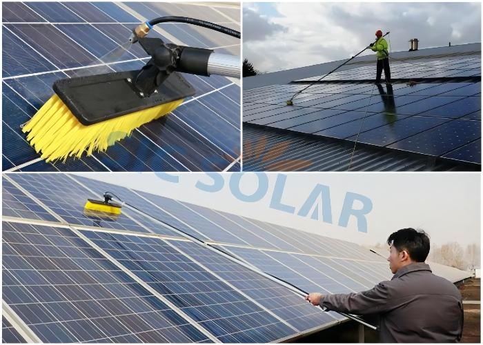 Manual solar panel cleaner