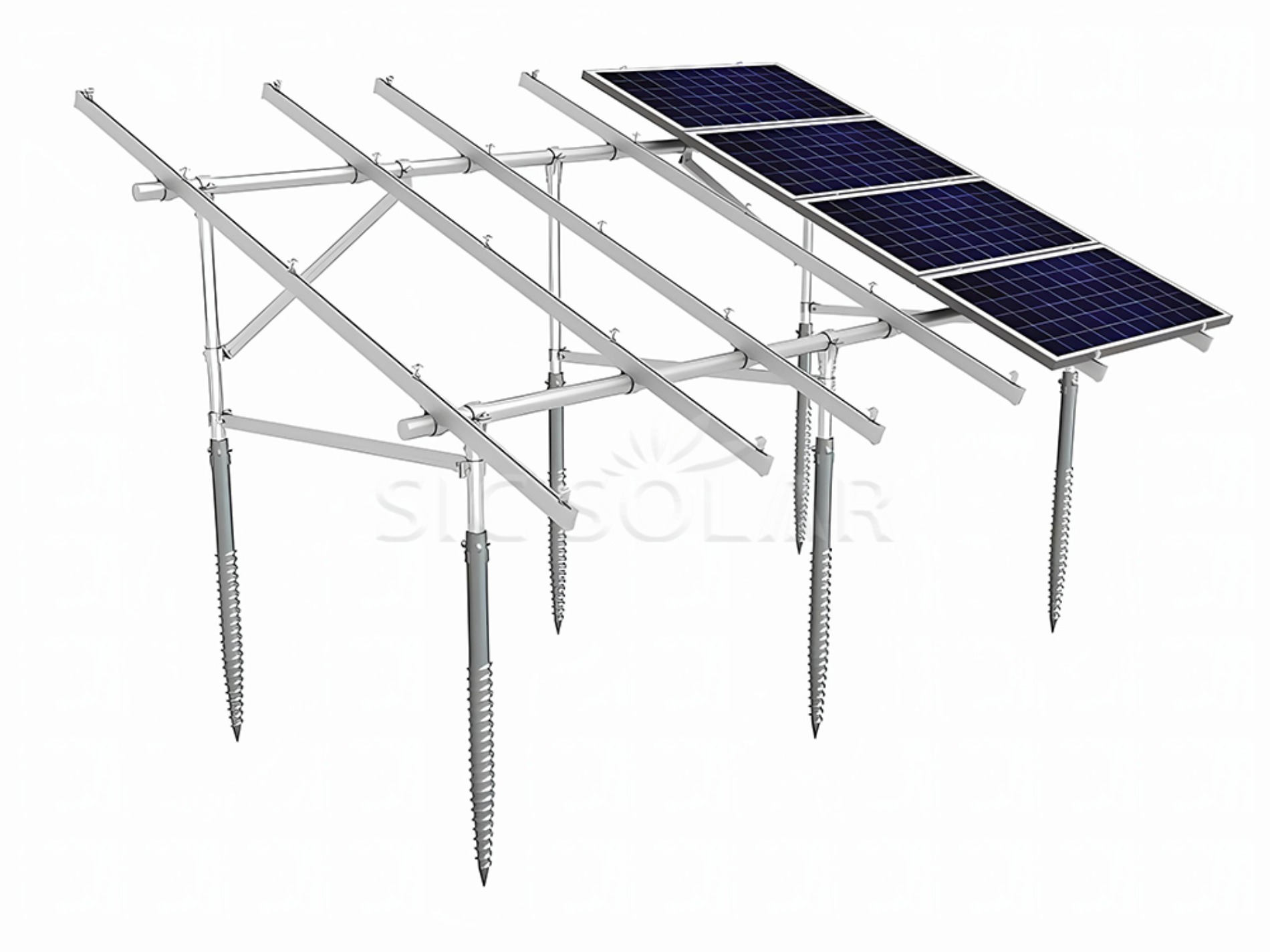 Steel ground mounting system