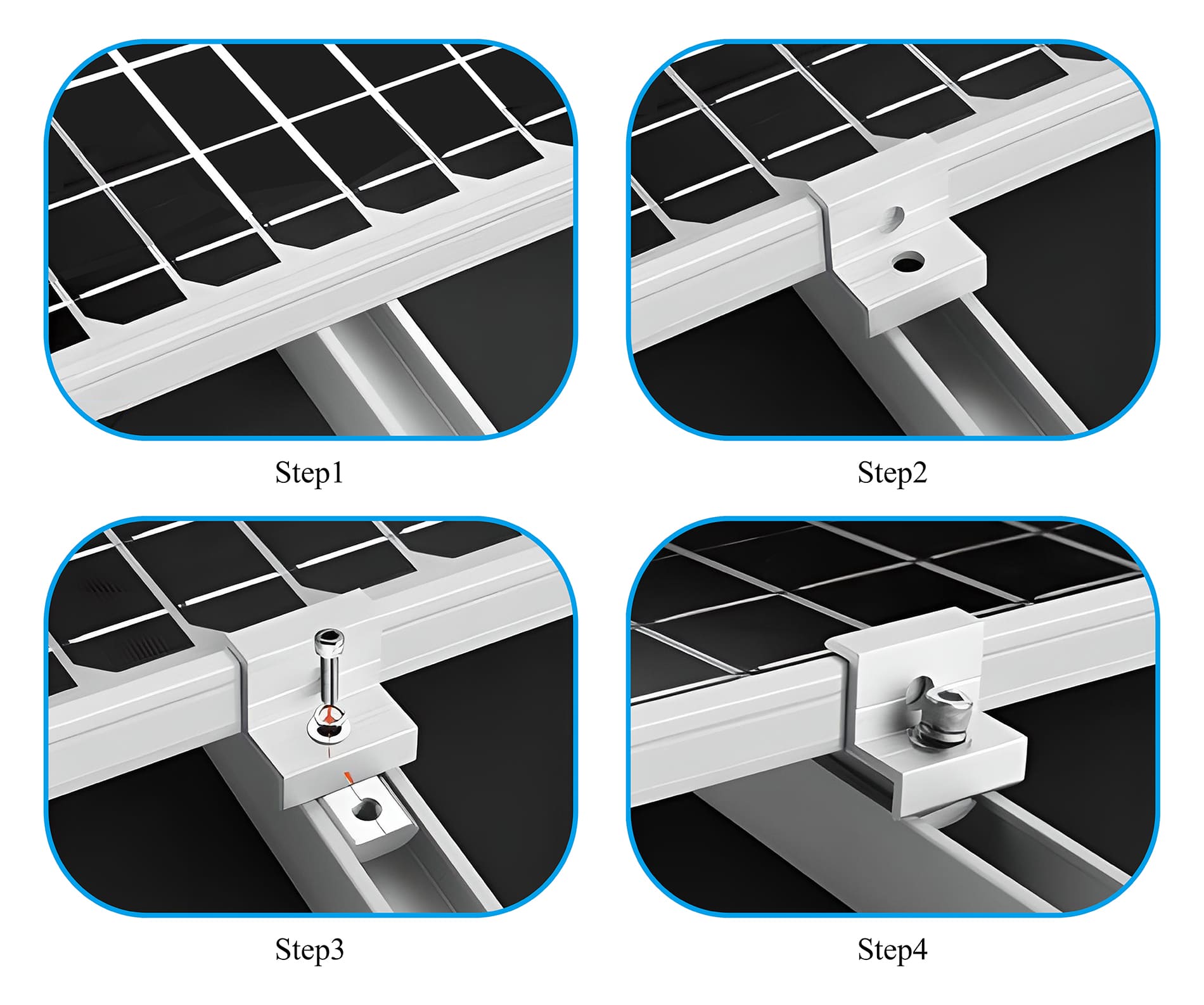 Easy Installation Aluminum Solar Panel End Clamp