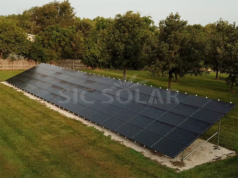 Solar Panels Mounted On Ground