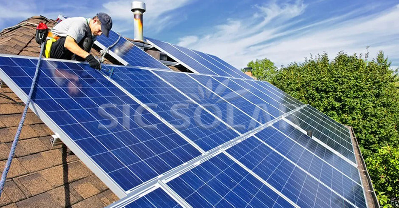 solar panels installed on roof