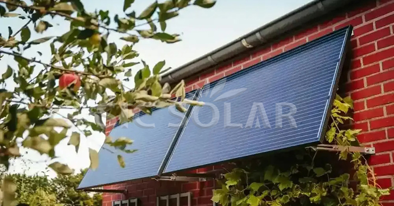 solar panels on facade