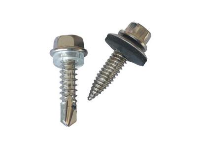 Stainless steel self tapping screw with hex head
