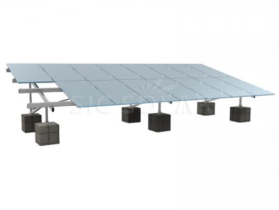 Concrete ground solar mounting system