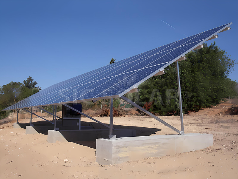 Concrete ground solar mounting system