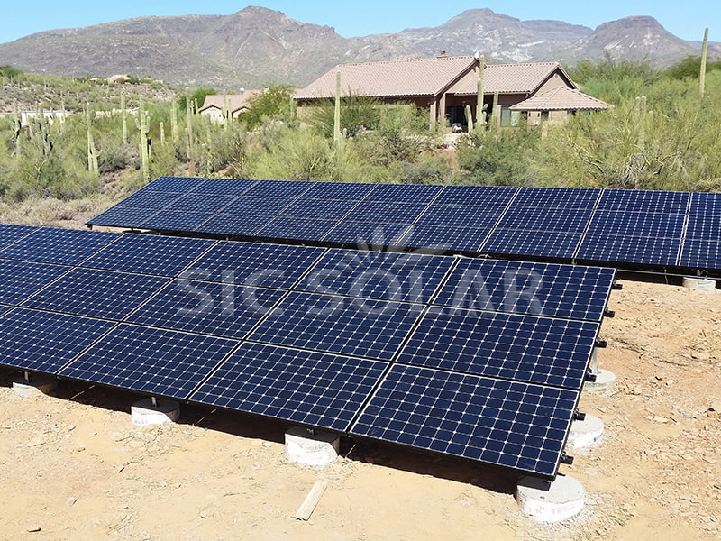 米国における25kW地上設置型ソーラーパネルフレーム