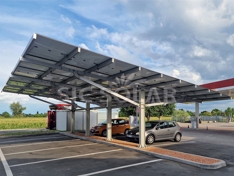 イタリアの20KWソーラーカーポート設置ソリューション