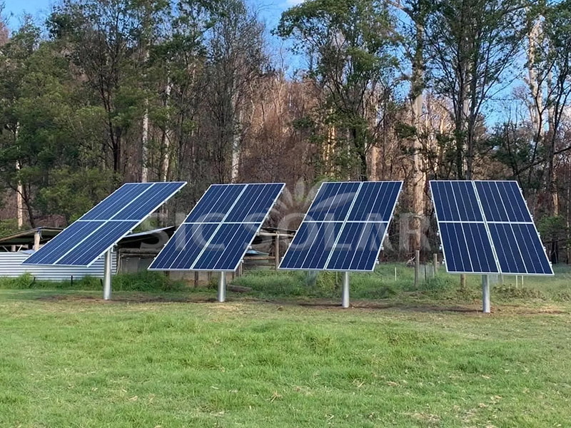 オーストラリアにおける10kW単極太陽光発電構造物