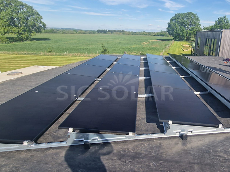 10KW Flat Roof Solar Racking Systems In UK